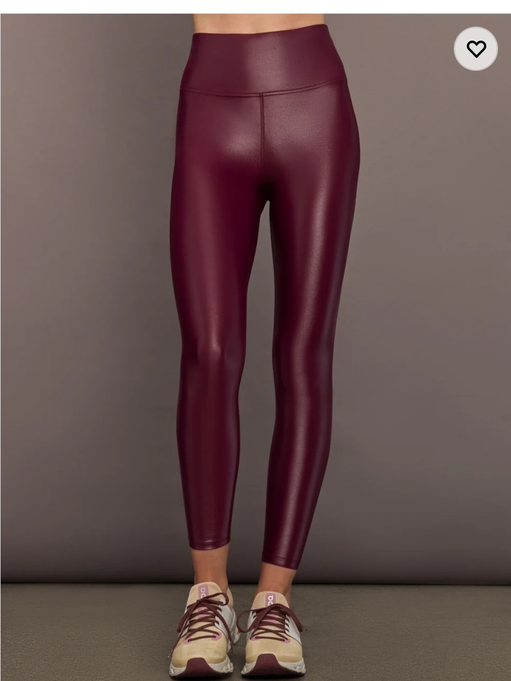 Carbon 38 High-Waisted Faux Leather Leggings Takara Shine in Fig